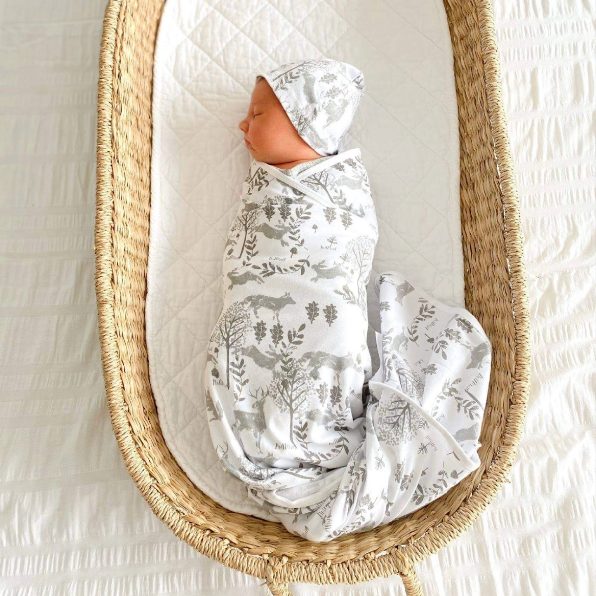 Woodlands Forest Swaddle Set (Beanie and Swaddle)