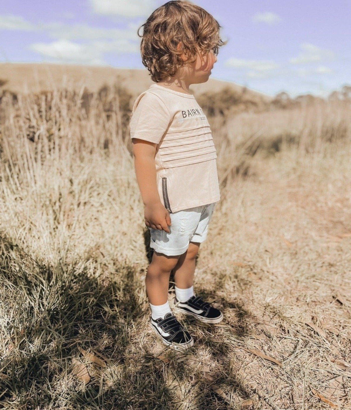 Bairn Beige Zip Tee